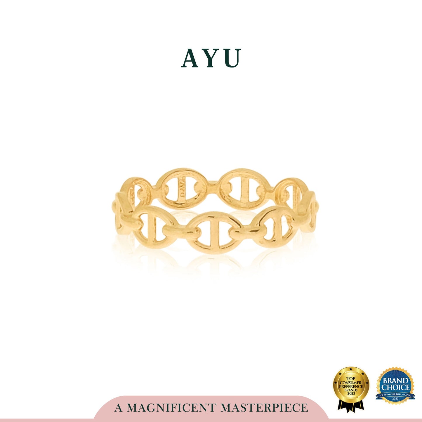 AYU Oval Link Stack 16k Yellow Gold
