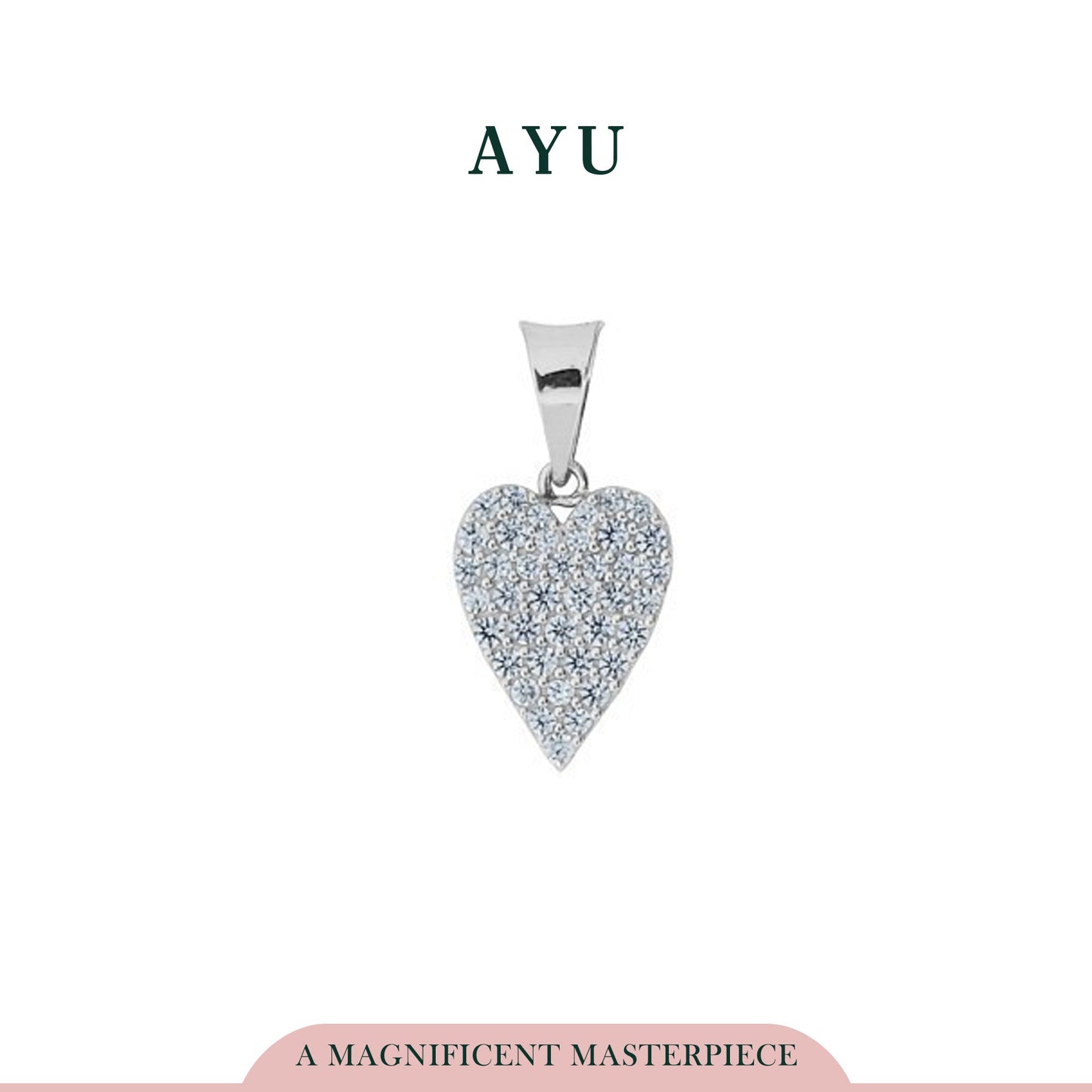 AYU HEART U PENDANT 17K WHITE GOLD