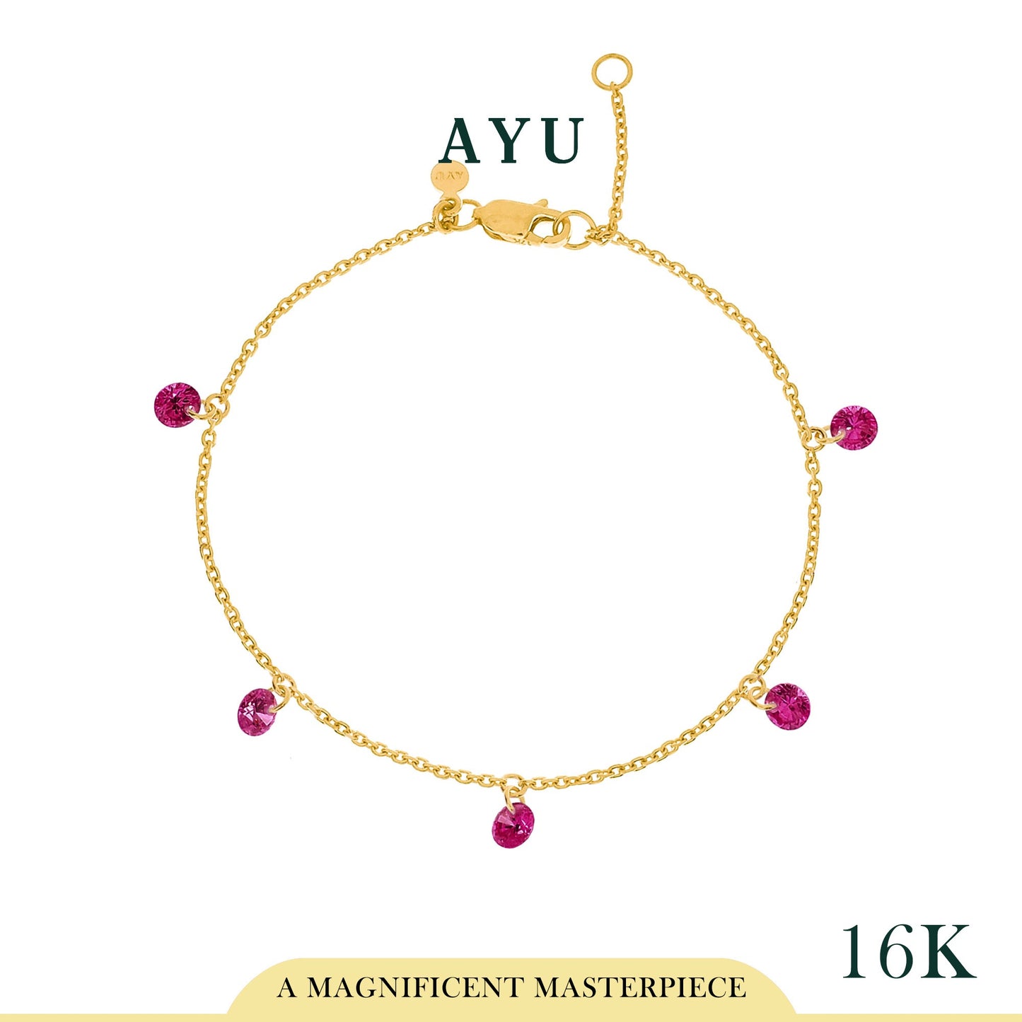 AYU 5 Candy Pop Chain Bracelet 16K Yellow Gold