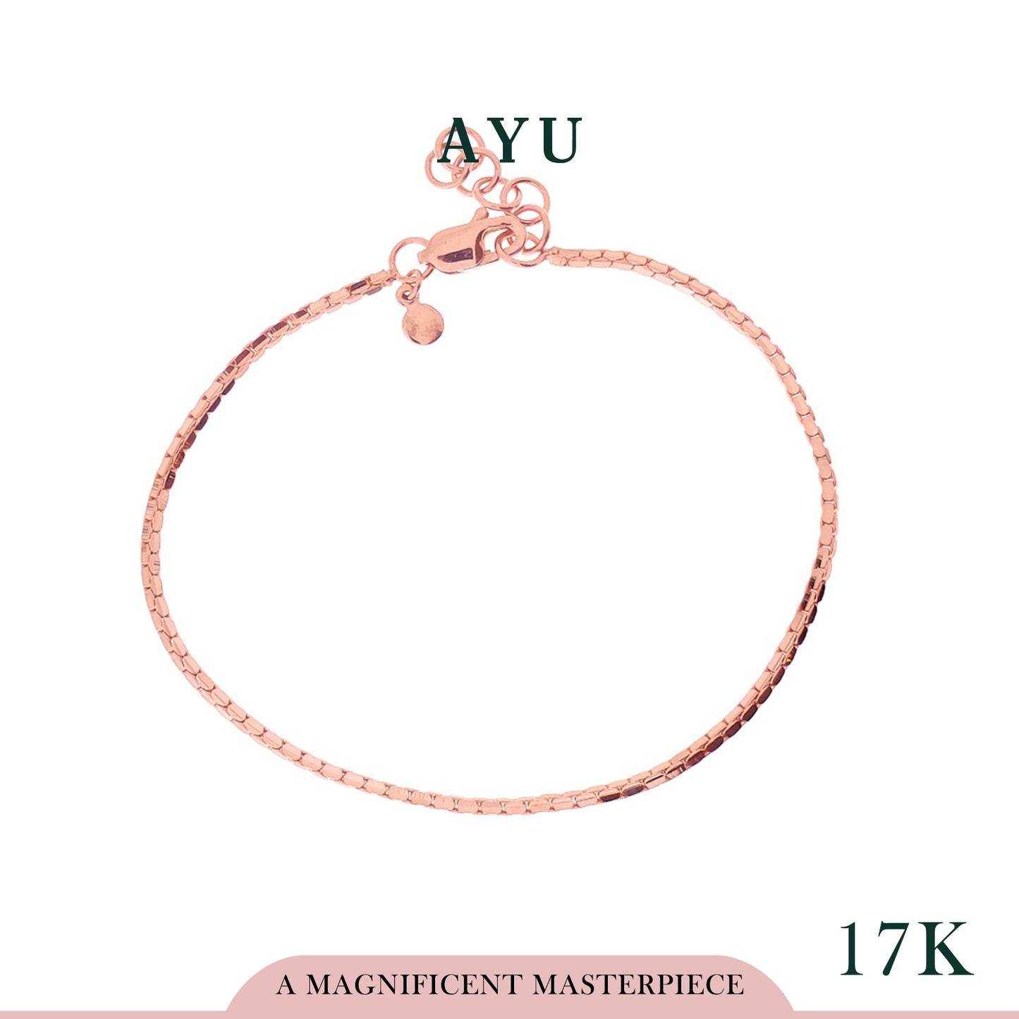 AYU Box Chain Bracelet 17k Rose Gold