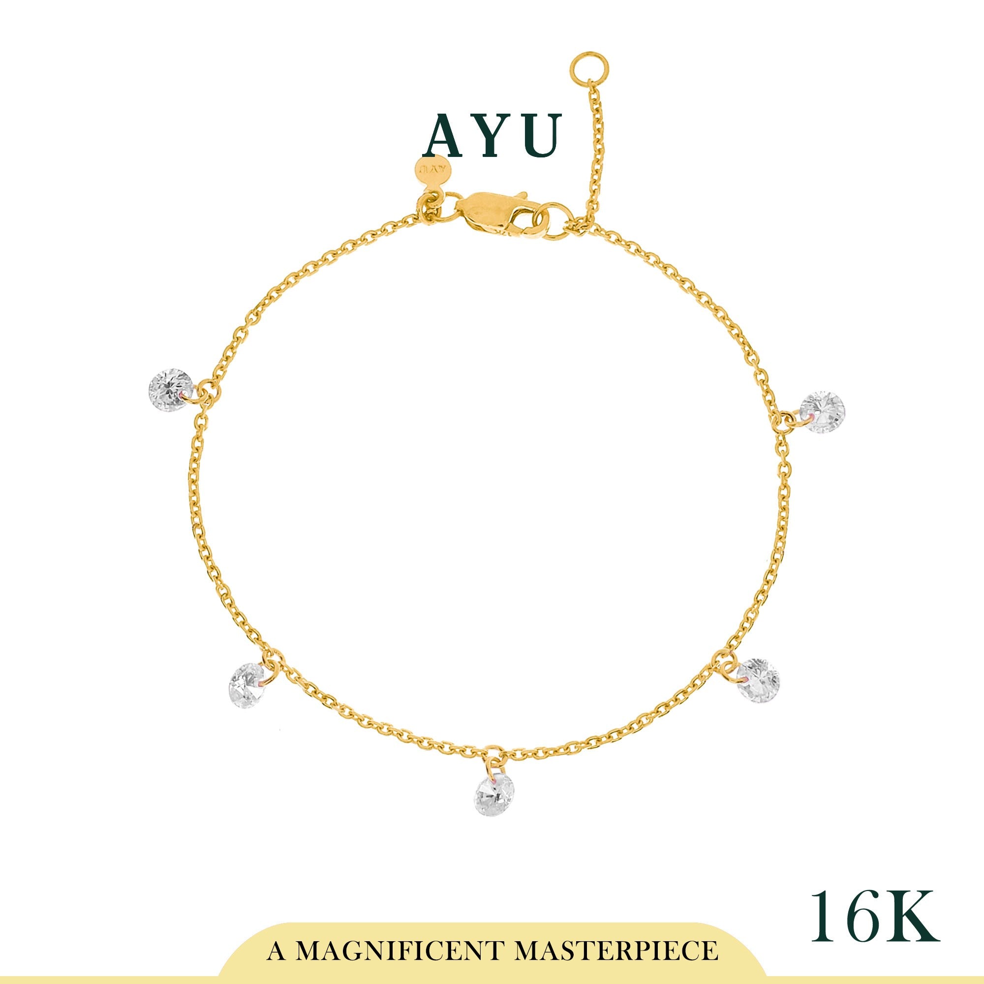 AYU 5 Candy Pop Chain Bracelet 16K Yellow Gold